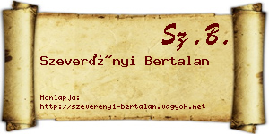 Szeverényi Bertalan névjegykártya