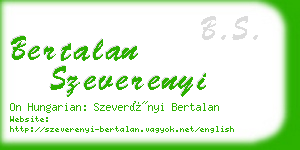 bertalan szeverenyi business card